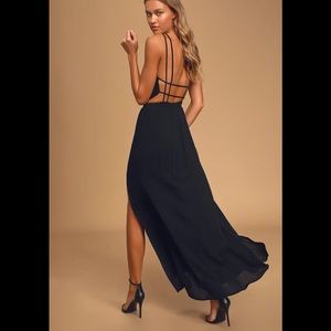 Lulus lost in paradise black maxi dress medium